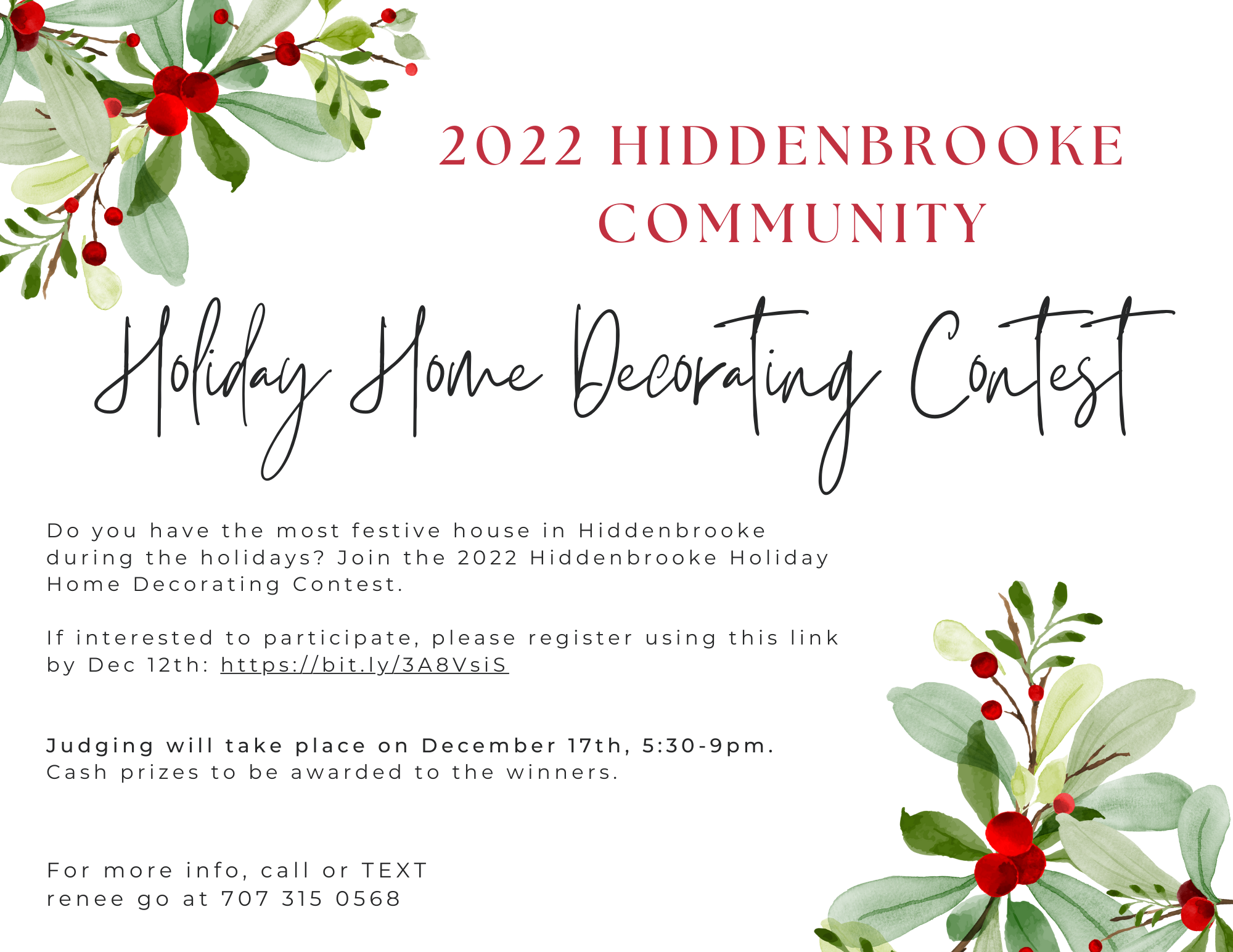 Holiday Decorating Contest at Hiddenbrooke Vallejo