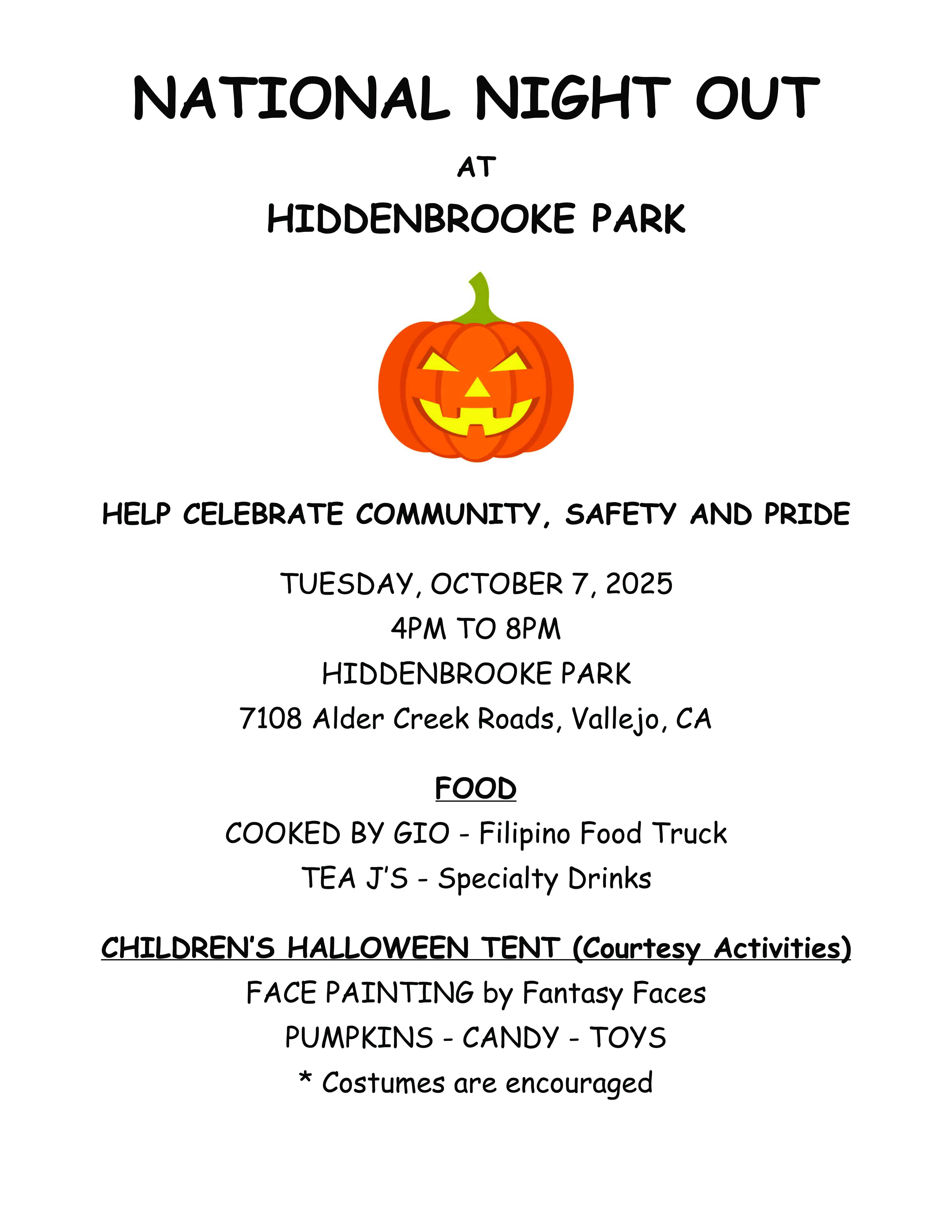 National Night Out in Hiddenbrooke VAllejo